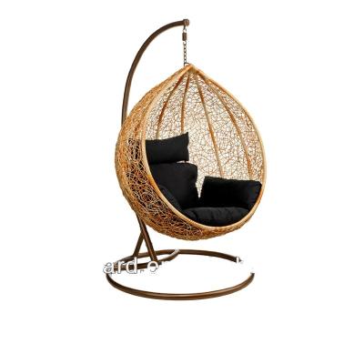 China Modern Patio Chair Garden Swing Chair Rattan Hanging Swings With Cushion for sale