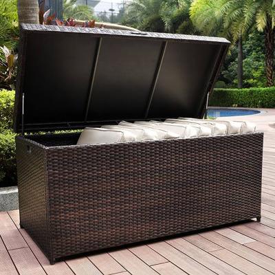 China Outdoor Rattan Sustainable Plastic Storage Cabinet Garden Cushion Waterproof Storage Box for sale