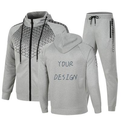 China New Design Breathable Custom 2021 2022 Jogging 2 Piece Zipper Cardigan Sportswear Sweatsuit Sets For Men for sale