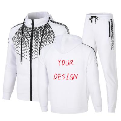 China Custom Men's Activewear Breathable Tracksuits For Men 2 Pieces Jacket And Pants Zip Up Sweatsuit Jogging Sportswear for sale