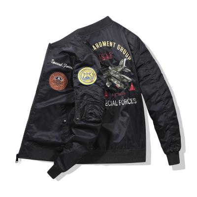 China Viable Wholesale New Custom Made Men's Embroidery Logo Heavy Nylon Fabric MA1 Flight Oversized Bomber Jackets for sale