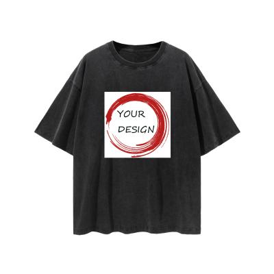 China Wholesale Cheap Custom Anti-pilling Plain Printing 200gsm 100% Cotton LOGO Men's Retro T-shirt for sale