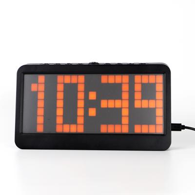 China Minimalist Cheap Bedside LED Alarm Night Light Digital Smart Alarm Clock Led Lattice Clock for sale