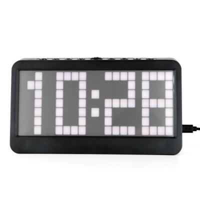 China Fashion Minimalist Bed Led Alarm Clock Lattice Cold White Light Effect for sale