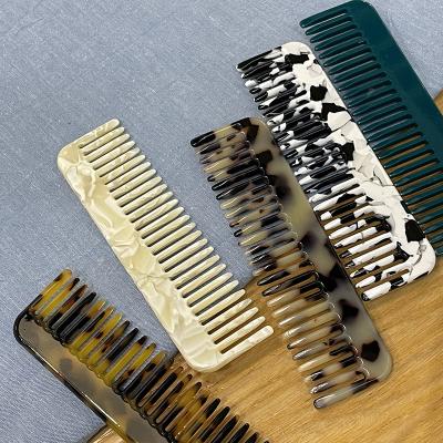 China Acetate hair comb 8g acrylic fashionable strong detangling logo private label high end custom comb for sale