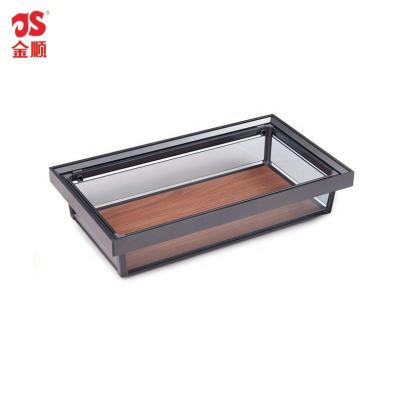 China Stocked Wardrobe Closet Soft Closing Glass Frame Storage Basket for sale