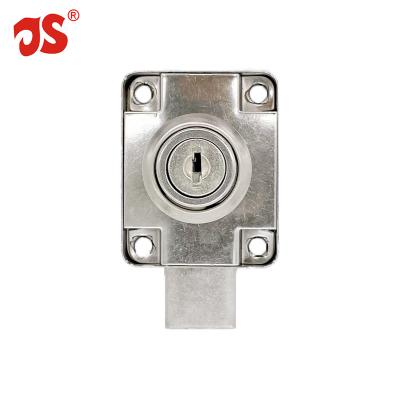 China Modern Home and Office Furniture Hardware Desk Bottom JS Iron 139-22 Push Cam Lock Drawer Lock Long for sale