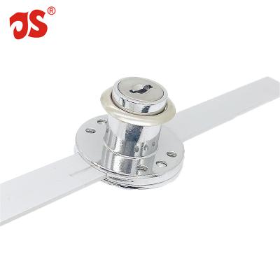 China JS industrial factory zinc alloy drawer lock 108 3 unit interlock cabinet side mounted desk drawer lock for sale