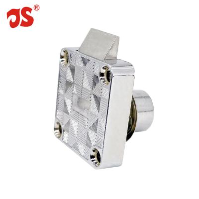 China JS Office Furniture Model Modern Zinc Alloy Decorative Bottom Drawer Lock 338 Slope Spring Bolt Drawer Lock for sale