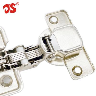 China JS 4 Holes 35mm Modern Cup Heavy Duty Type Soft Narrow Capacity Furniture Hardware Hidden Cupboard Hydraulic Hinge for sale