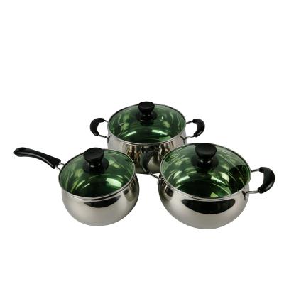 China Sustainable Makers Stainless Steel Stock Pot Cooking Cookware Stock Pot Set Gourmet With Sight Glass Lid for sale