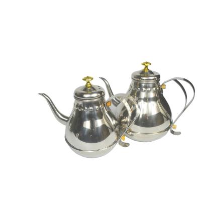 China Dubai Court Gooseneck Classic Royal Teapot Stainless Steelar Abic Tea Coffee Pot Sustainable Drip Pot for sale