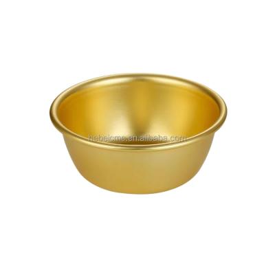 China Viable Korean Restaurant Round Bowl Yellow Hot Classic Style Wine Bowl Aluminum Korean Rice Wine Bowl for sale