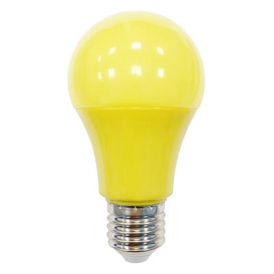 China Factory residential supply led bulb a60 5w 9w with housing pink yellow red green blue for sale