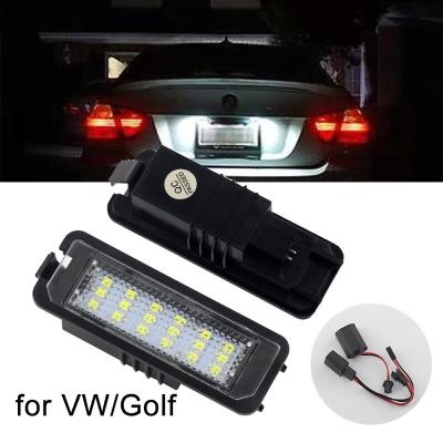 China 2pcs Led Rear License Plate Light License Plate Lamp Canbus Gray Card No Error For VW Golf 6 VI 5 V Polo CC Altea XL GTI MK4 MK5 MK6 Passat Seat for sale