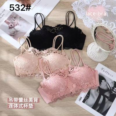 China QUICK DRY Top Sling Summer Encaj Crop Bralett Women's Bandeau Bandage Bra Lace Back Gathering Beautiful Chest Wireless Wrap for sale