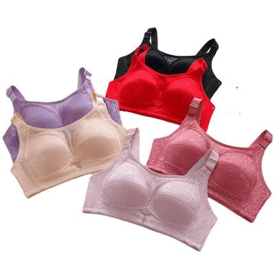 China Pump Vest Adjusting Older Women Underwear Wire Free Thin Middle Plus Size Lace Bra Tube Gathering Bralette Push Up Bra for sale