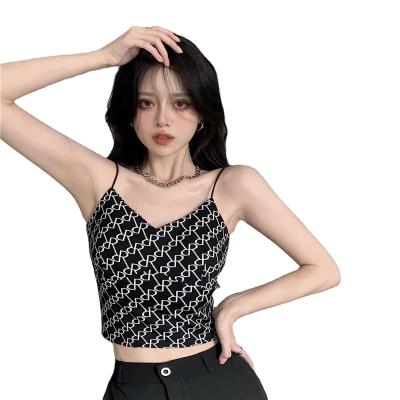 China QUICK DRY Wire Sling Design Outside Wear Letters With Breast Pad Bandeau Bra Radio Chest Wrap Strapless Women Ice Silk Tube Top for sale