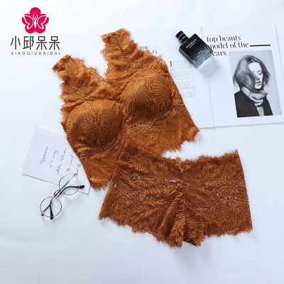 China Antibacterial lace underwear no back wrapped one piece care bras new style chest suit set lace women bra tube top set for sale