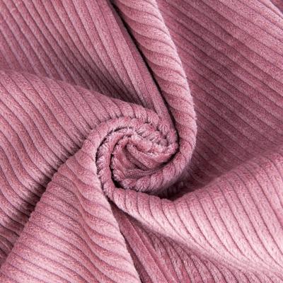 China 6W 330gsm Solid Color Elastic Corduroy Fabric Anti-static Woven Elastic Corduroy Pants Fabric Thick for sale