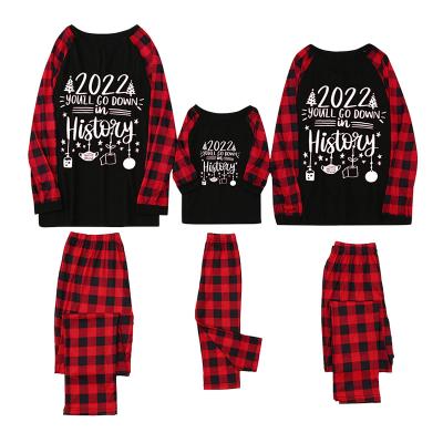 China 2021 New Year Santa print nightgowns parent-child QUICK-DRY costume set family Christmas pajamas family sleepwear for sale