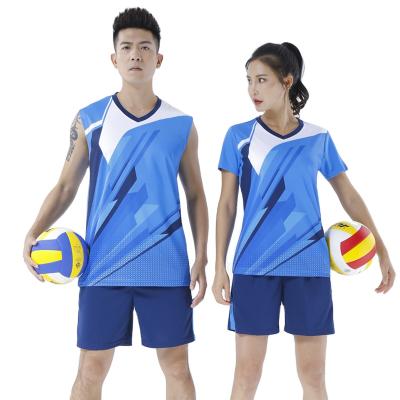 China wholesale 100%polyester inventory in polyester running fabric custom jersey volleyball jersey uniforms for sale