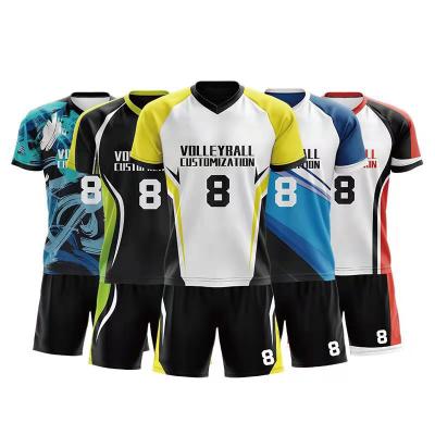 China New Design 100%Polyester Volleyball Uniform Style Custom Competition Campaign Volleyball Jersey for sale