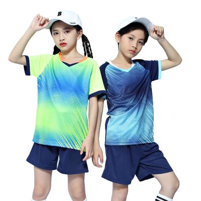 China Kids Table Tennis Uniform Sets OEM Kids Table Tennis Apparel Clothes Sets Quality Jerseys for sale