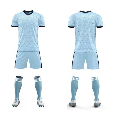 China Fabric: Breathable 100% Polyester Custom Adults & Kids Shirts & Shorts Set Football Uniform Quick Dry Soccer Jersey for sale