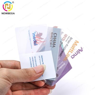 China Waterproof/Waterproof Custom Plastic Transparent Business Cards Blind Embossed Business Cards for sale