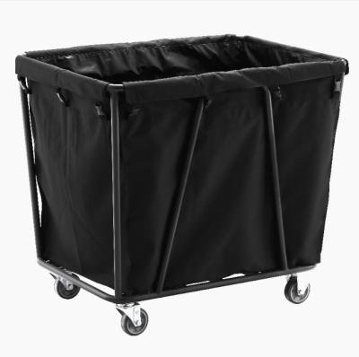 China Luxury Hotel Trolley Dirty Canvas Reuse Cleaning Cart for sale