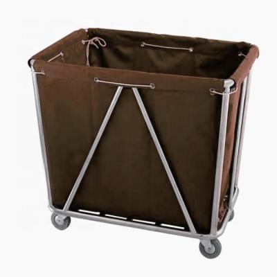 China Luxury Hotel Household Stainless Steel Laundry Linen Cart for sale