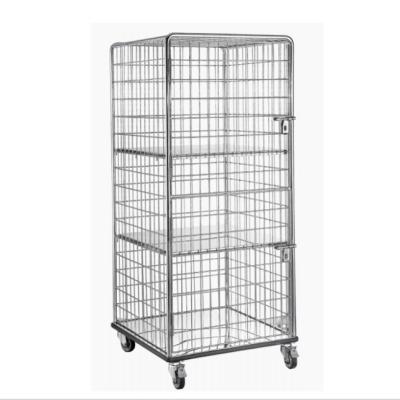 China luxury hotel household laundry linen storage cart/stainless steel cage linen cart for sale