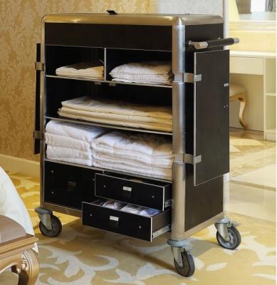 China Luxury Hot Sale 5 Star Hotel Maid Laundry 5 Star Hotel Guest Room Service Cleaning Trolley for sale