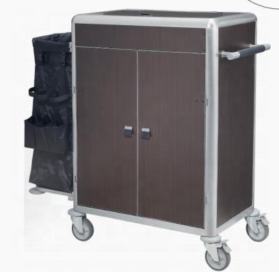 China Luxury 5 Star Hotel Guest Room Stainless Steel Housekeeping Trolley Trolley for Shareton Hotel for sale