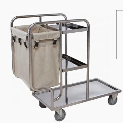 China Luxury Household Doorman Stainless Steel Hotel Trolley Cleaning Cart for sale