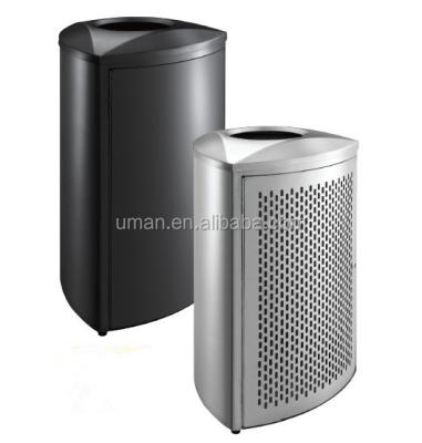 China Sustainable Stainless Steel Garbage Bin Trash Receptacle For Shipping Mall for sale