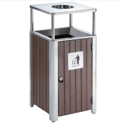 China Sustainable outdoor waste bin trash can with ashtray on top for sale