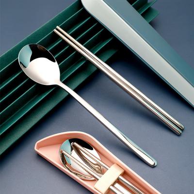 China Durable Outdoor 2 Pcs Spoon Chopsticks Travel Flatware Set With Case for sale