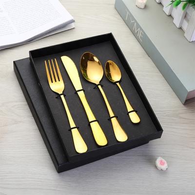 China Hot Viable Shiny Amazon Stainless Steel Party Flatware Sets Plated Elegant Pvd Coating Rose Gold Cutlery Set for sale