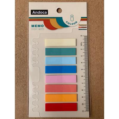 China Andoca Office Supplier Notepads Self-adhesive Colorful Flags Sticky Notes Adhesive Index With Ruler for sale