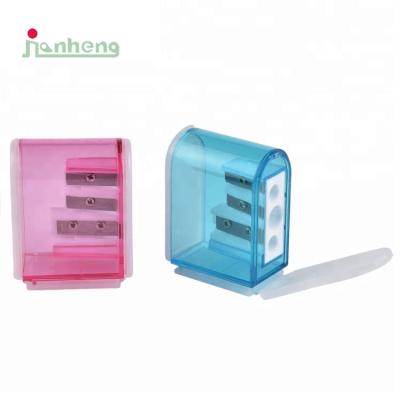 China Cheap wholesale student school supplies stationery school office clear plastic pencil sharpener for kids for sale