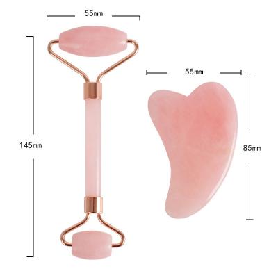 China Face Massage Wholesale OEM ODM Private Label Rose Gua Sha Jade Roller for sale