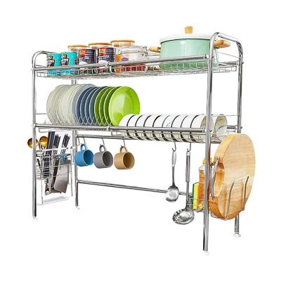 China Large Sustainable Dish Rack Drainer For Kitchen Organizer Storage Dish Drying Rack Over Sink for sale