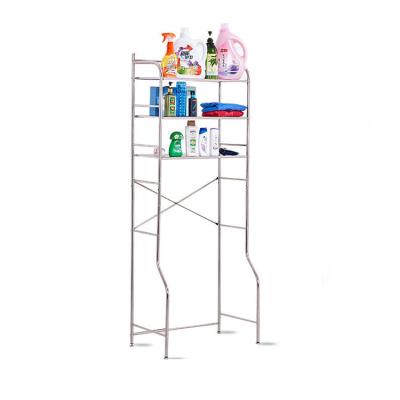 China Durable Stainless Steel Bathroom Furniture Standing Above The Toilet Storage Metal Shelf Rack for sale