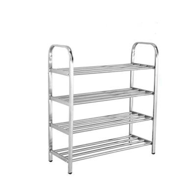 China Adjustable Home Multi-Functional Home Storage Shelf 4 Tiers Steel Shoe Rack (Height) for sale