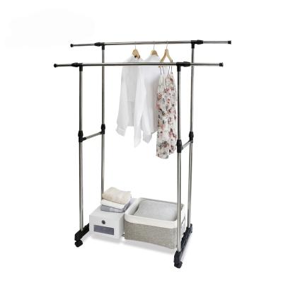 China Eco-Friendly Stretch Bipolar Cloth Hanger Garment Rack Dryer Rack Clothes Drying Hanger for sale