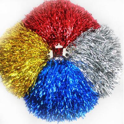 China Hot Wholesale Cheap Cheerleader Poms Custom Oem Color Metallic Gold Fashionable Cheerleading Poms for sale