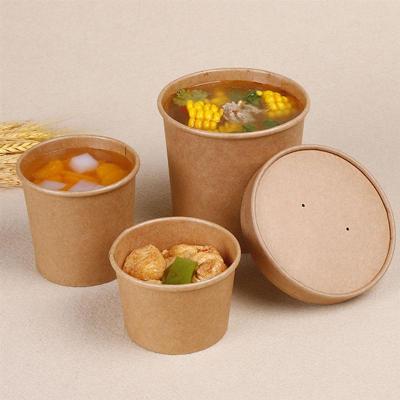 China Custom Printed Biodegradable Logo Water Proof Disposable Takeaway Biodegradable and Oil Proof With Lid Wrapping Paper Soup Food Bowl for sale