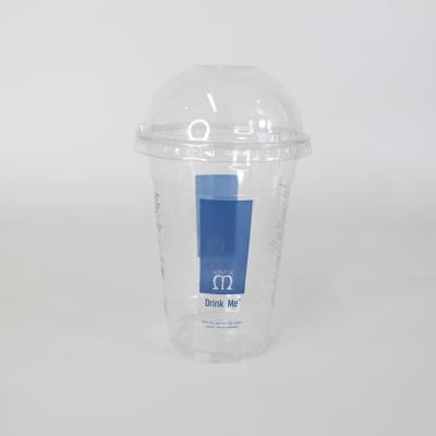 China Coffee Custom Printed 12oz 16oz 24oz Clear Juice Tea Plastic Coffee Cup With Lid for sale